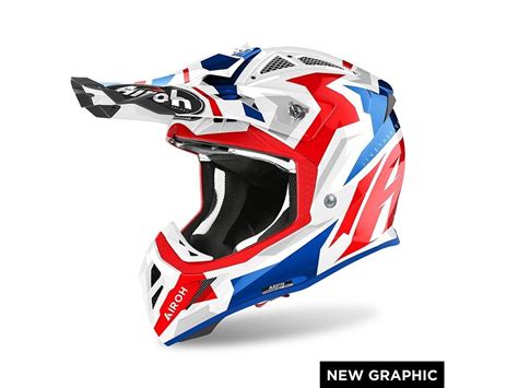 AVASW18 CASCO AIROH OFF ROAD AVIATOR ACE SWOOP ROSSO BLU LUCIDO