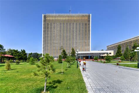 Soviet architecture - tall golden government office building in