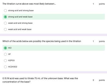 Titration Curves Quiz On Google Forms By Schrim S Chem Tpt