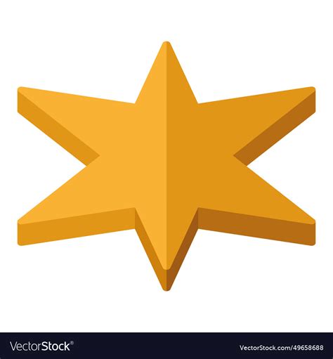 2d isometric star shape icon Royalty Free Vector Image