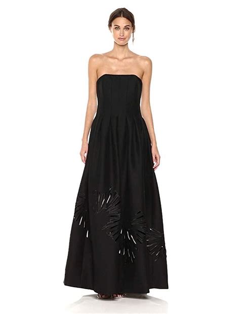 Halston Heritage Womens Strapless Seamed Structure Gown Structured