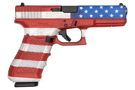 Shop Glock 17 Gen4 9mm 17 Round Pistol With American Flag Cerakote