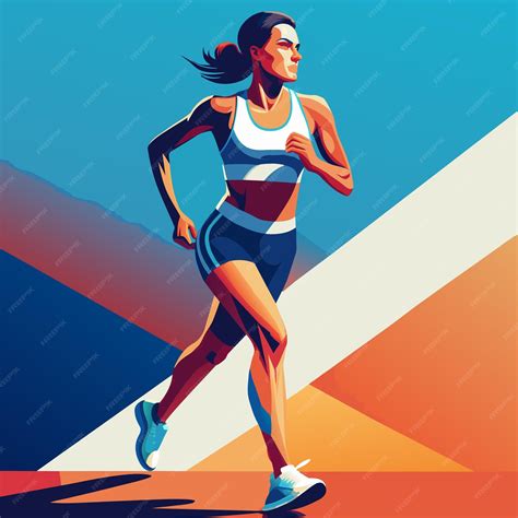 Premium Vector | Endurance runner Woman marathon Vector Background Design