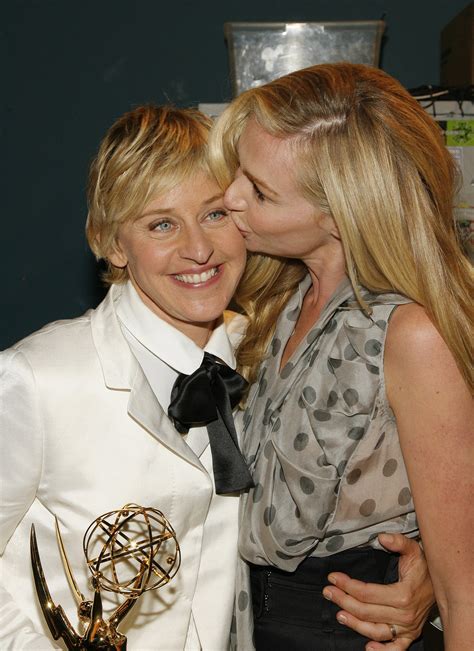 Portia kissed Ellen after her Emmy win in June 2007. | Ellen DeGeneres ...