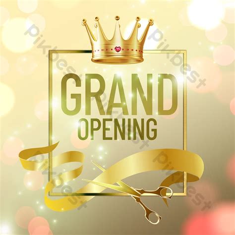 Grand Opening Golden Light Social Media Advertisement Psd Libreng