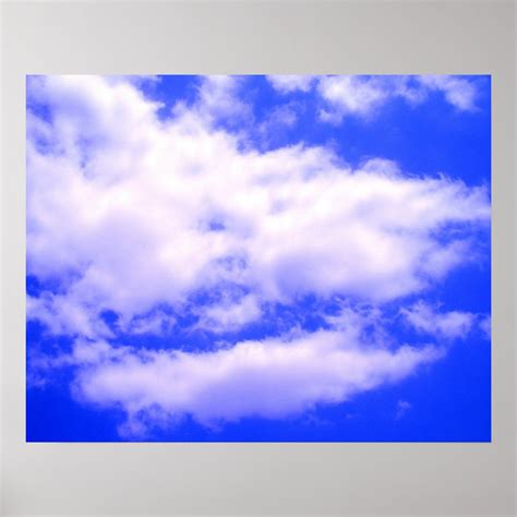 Clouds in Clear Blue Sky Poster | Zazzle