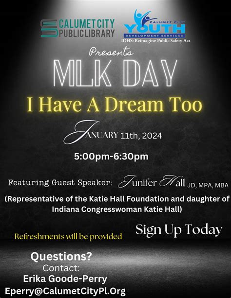 MLK Day I Have A Dream Too Calumet City Public Library