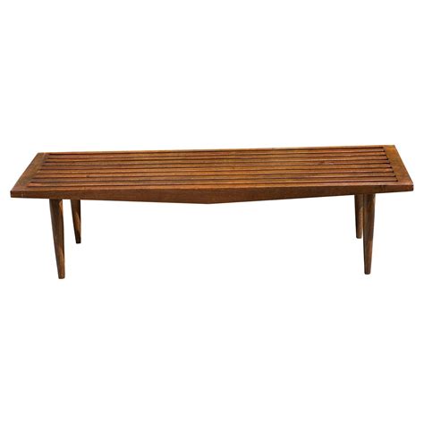 Vintage Mid Century Modern Slat Bench Or Coffee Table For Sale At 1stdibs Mid Century Slat