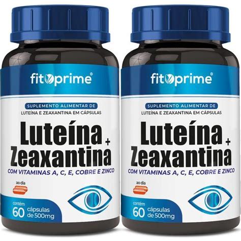 Kit 2 Luteína Zeaxantina Vitaminas A C E Cobre Zinco 60 Cápsulas