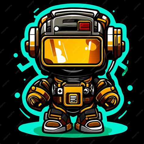 Premium Vector | Vector vortex little robot charm captivates designs