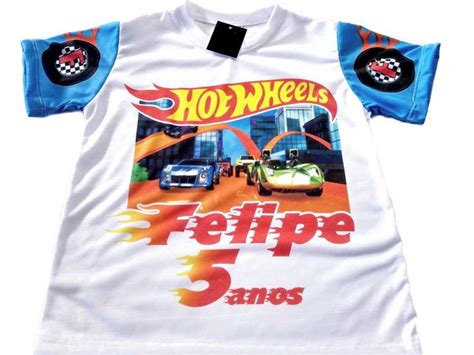 Camiseta Infantil Hot Wheels Personalizada Elo Festa Hot Wheels Camiseta Hot Wheels