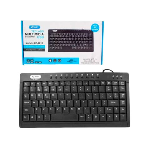 Mini Teclado USB Multimídia ABNT2 Preto KP 2013 Knup