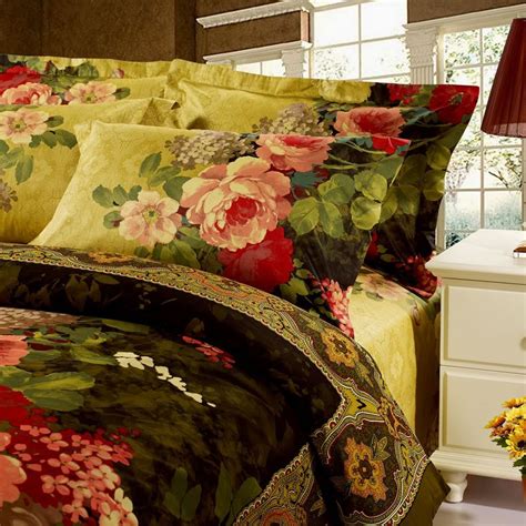 Classic European Style Oil Printing Floral Sexy Rose Bedding Set Queen