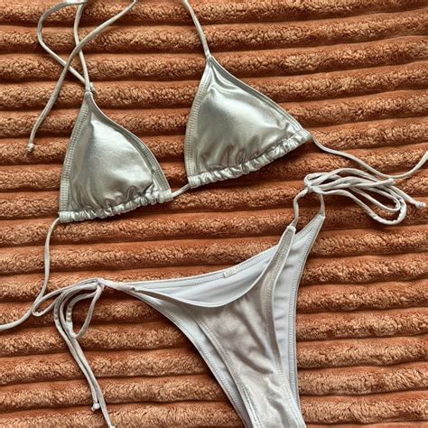 Metallic Bikini Set Love This Bikini Have Washed A Depop