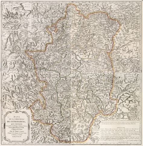 Mapa De La Provincia De Extremadura 1798 Mapas Milhaud