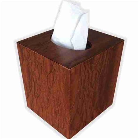 Tissue Box Cover Exotic Pommele Sapele Veneer Cube Square Size Holder