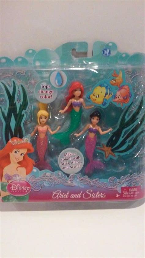 Disney Princess New Ariel And Sisters 3 Pack 4 Mermaid Dolls Nib