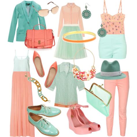 Doux Rousse: color combination: peach and mint