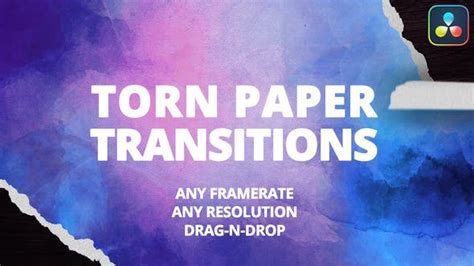 Videohive Torn Paper Transitions For Davinci Resolve Free