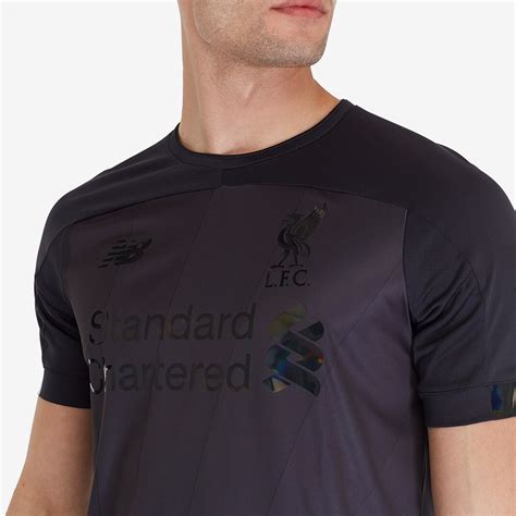 New Balance Liverpool Blackout Shirt Black Jersey Mens Replica