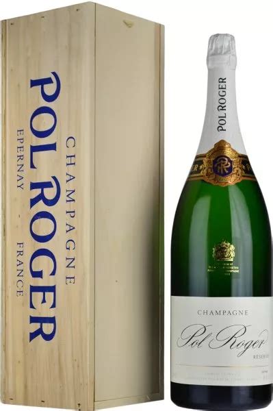 Pol Roger Brut Reserve NV Champagne Jeroboam 3 Litre In Wood Box