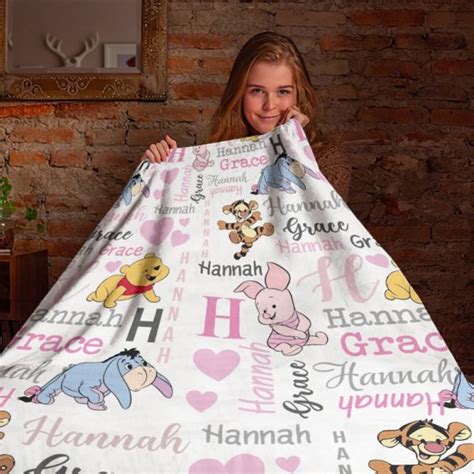 Personalized Winnie The Pooh and Friends Fleece Blanket - Teemoes