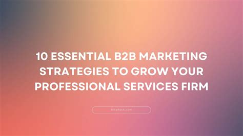 10 Essential B2b Marketing Strategies To Grow Your Professional