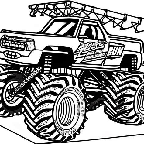 Monster Truck Competition Crush Coloring Page Creative Fabrica