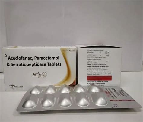 Anfe Sp Aceclofenac Paracetamol And Serratiopeptidase Tablets