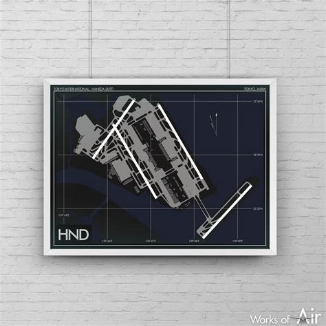 Haneda Airport Art Print HND Airport Map Poster Aviation - Etsy