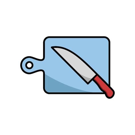 Premium Vector Cutting Board And Knife Icon Vector Design