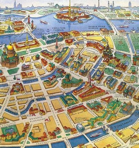 Map of St. Petersburg, #Russia, beautiful colors, clear and nice ...