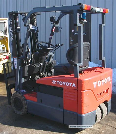 Toyota Model 7fbeu18 2007 3500lbs Capacity 3 Wheel Electric Forklift