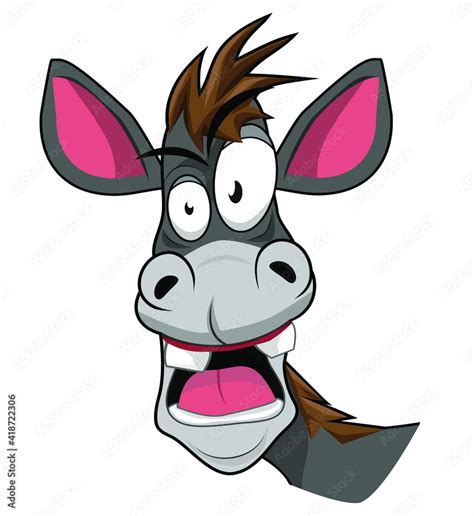 Funny Donkey Face Cartoon