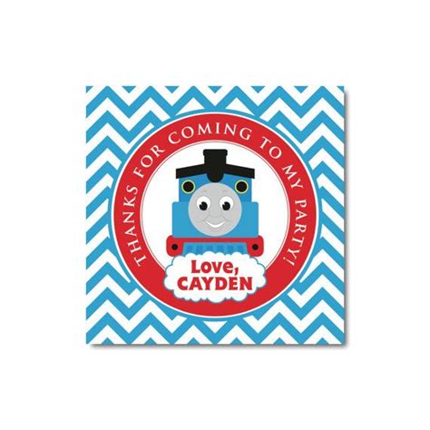 Thomas The Train Square Thank You Tags Diy Digital File Diy Tags