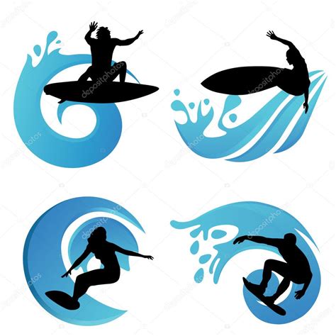 Surfing Symbols Stock Vector Bogalo 7721243