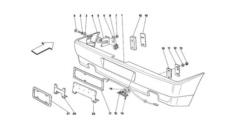 Rear Bumper Classic Ferrari Parts Schematics