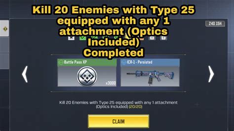 Kill 20 Enemies With Type 25 Equipped With Any 1 Attachment Optics