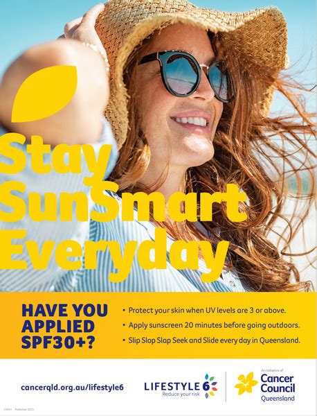 Stay Sunsmart Everyday Poster Pdf Download Cancer Council