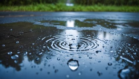 Premium Photo Raindrops Falling On A Puddle Creating Ripple Patterns