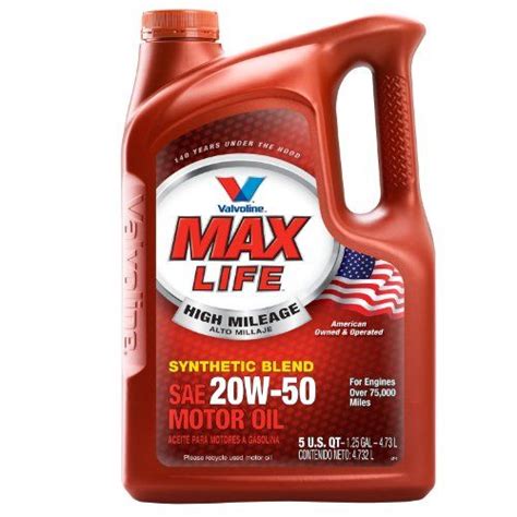 Valvoline 8333583PK MaxLife High Mileage 20W50 Motor Oil 5 Quart Pack