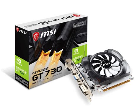 TARJETA VIDEO MSI GEFORCE GT730 2GB DDR3 64BIT DX12 PCI E VGA DVI