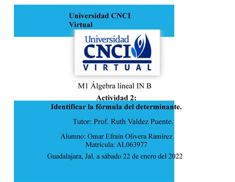 Omar Olivera Act Algebra Lineal Universidad Cnci Virtual M Lgebra