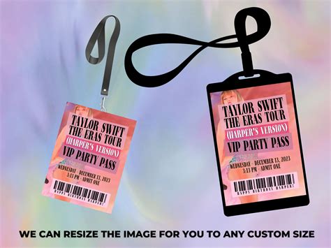 Birthday Era Vip Party Pass For Lanyards Your Personalized Swiftie Version We Edit You Print