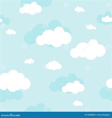 O Céu Azul Nuvens Vector O Fundo Sem Emenda Ilustração do Vetor