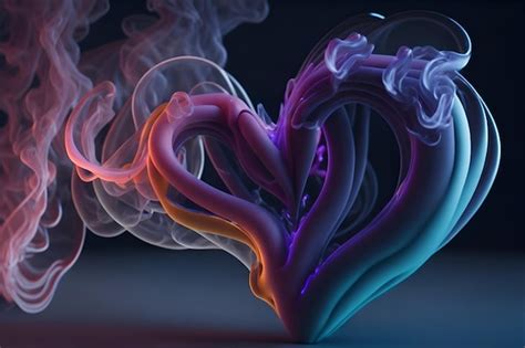 Premium AI Image | A heart rainbow smoke