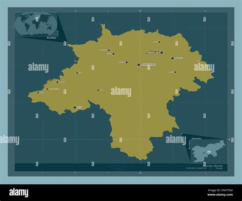 Zasavska Statistical Region Of Slovenia Solid Color Shape Locations