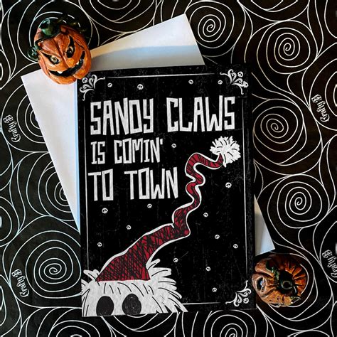 Sandy Claws Is Coming To Town Alternative Dark Gothic Christmas Card