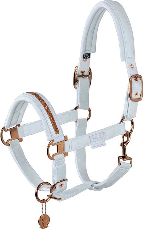 Eskadron Headcollar Double Pin Velvet Jewel Platinum Powder Blue