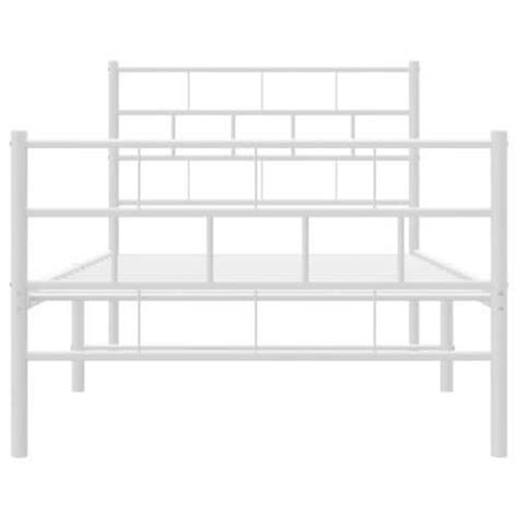 Vidaxl Metal Bed Frame With Headboard And Footboard White X